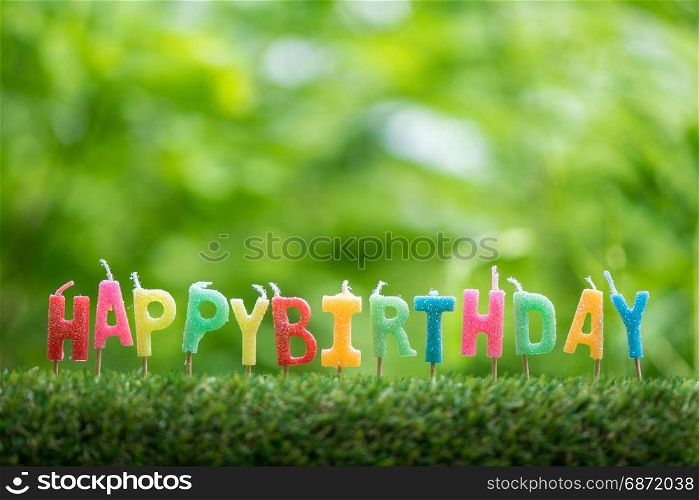 Birthday candles with natural environment
