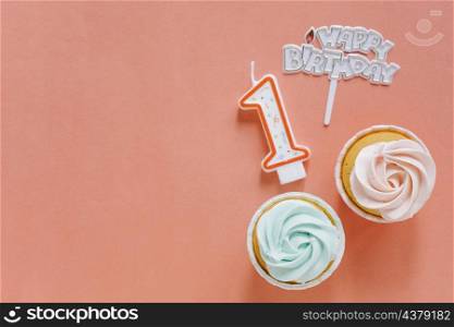 birthday cupcake with topper
