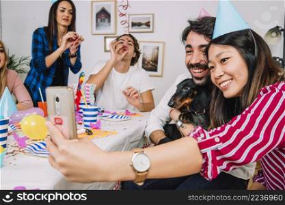 birthday party concept with dog