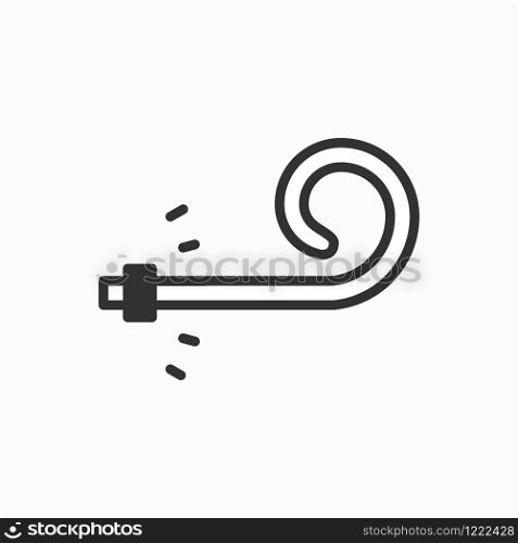 Birthday whistle icon. Party blower noise maker. Celebration happy birthday holidays event carnival festive. Thin line party basic element icon. Vector simple linear design. Illustration. Symbols, sign. Birthday whistle icon. Party blower noise maker. Celebration happy birthday holidays event carnival festive. Thin line party basic element icon. Vector simple linear design. Illustration. Symbols, sign.
