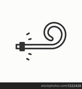 Birthday whistle icon. Party blower noise maker. Celebration happy birthday holidays event carnival festive. Thin line party basic element icon. Vector simple linear design. Illustration. Symbols, sign. Birthday whistle icon. Party blower noise maker. Celebration happy birthday holidays event carnival festive. Thin line party basic element icon. Vector simple linear design. Illustration. Symbols, sign.