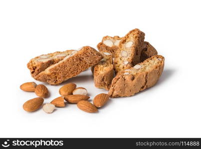 biscotti. cantuccini cookies on white background