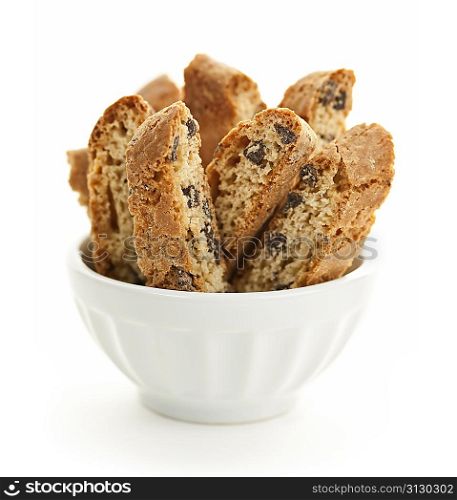 Biscotti cookies in bowl