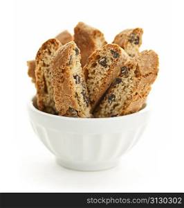 Biscotti cookies in bowl
