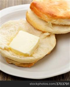 Biscuits With Butter ,Close Up