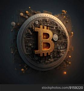 Bitcoin background btc cryptocurrency generative AI