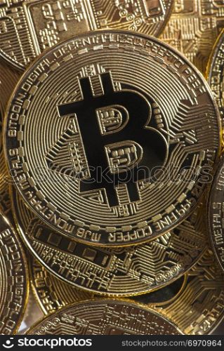Bitcoin background. Many coins