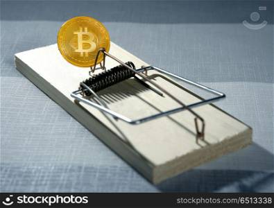 Bitcoin BTC as a mouse trap concept. Bitcoin BTC as a mouse trap concept metaphor