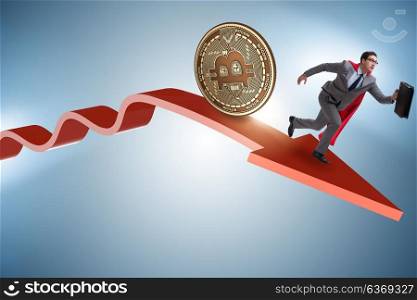 Bitcoin chasing businessman in cryptocurrency price crash