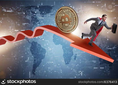 Bitcoin chasing businessman in cryptocurrency price crash