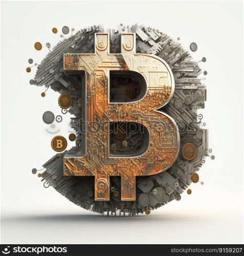 bitcoin coin blockchain wallpaper generative AI