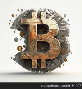 bitcoin coin blockchain wallpaper generative AI