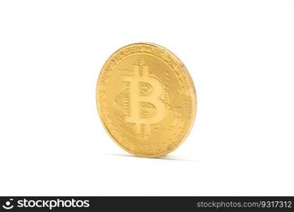 Bitcoin cryptocurrency isolated on the white