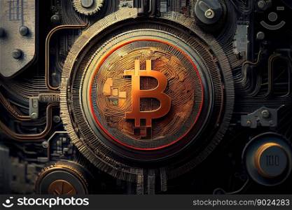 Bitcoin cryptocurrency on a dark background