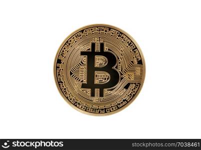 Bitcoin cyber currency isolated on white background