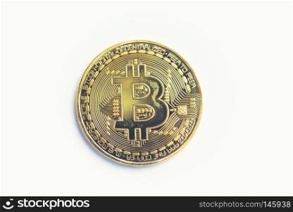 bitcoins isolated on white background