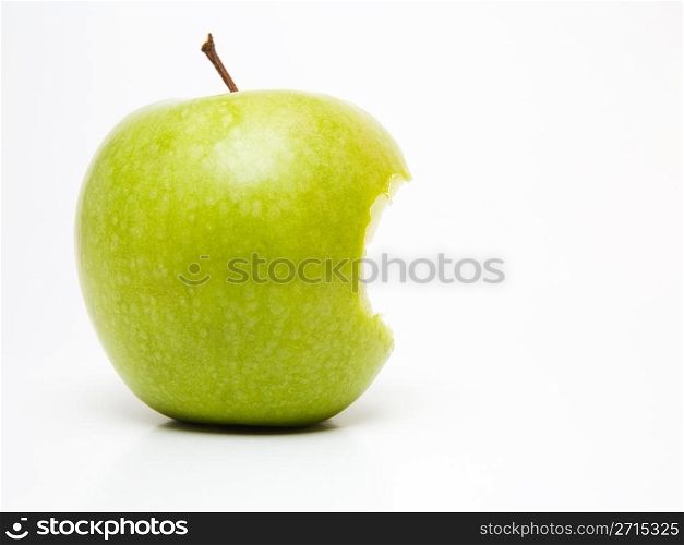 Bitten green apple