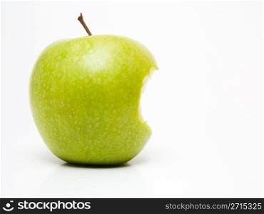 Bitten green apple