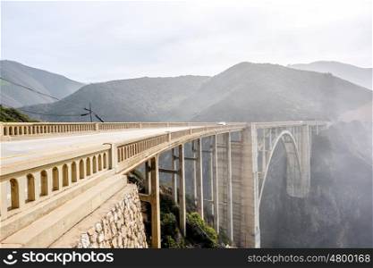 Bixby Creek Bridge on Highway 1. Big Sur Area, California, USA.