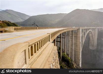 Bixby Creek Bridge on Highway 1. Big Sur Area, California, USA.