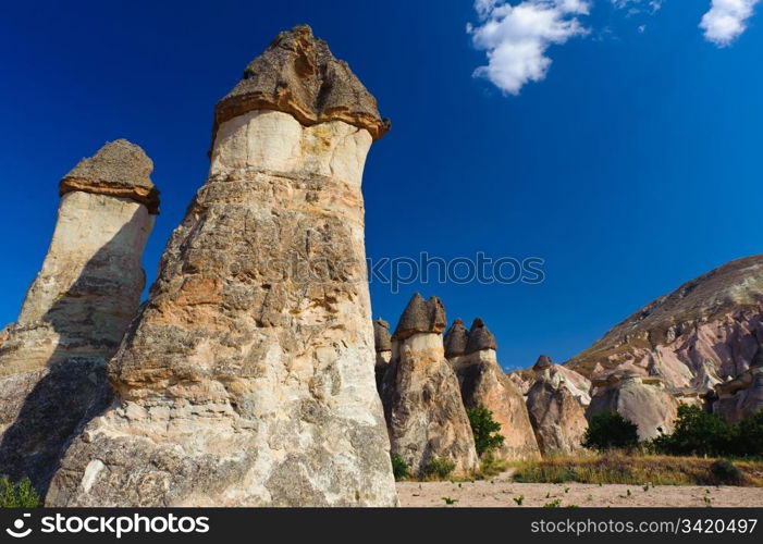 Bizzare tufa rocks in Cappadocia, Turkey. Bizzare rocks in Cappadocia, Turkey