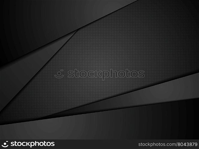 Black abstract corporate background. Black abstract design. Dark illustration, black stripes
