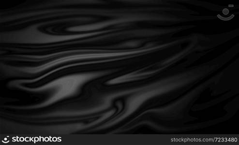 Black abstract fluid background with copy space