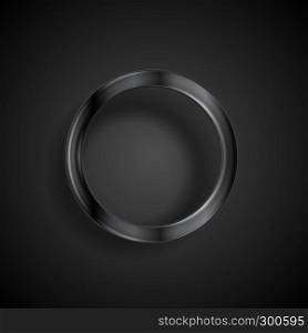 Black abstract glossy ring design
