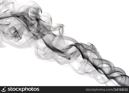 black abstract smoke on the white background