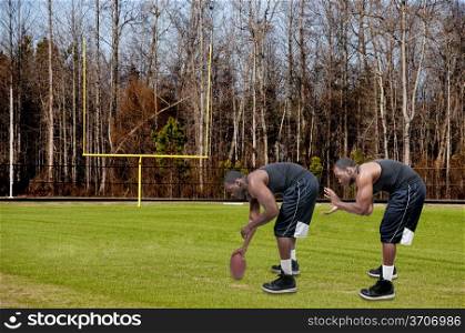 Black African American man playing a game of football