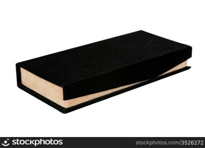 black and beige velvet gift box isolated on white
