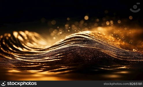 Black and Gold Bokeh Shiny Abstract Background. Ge≠rative AI