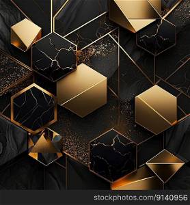 Black and Gold Luxury Background. generative ai