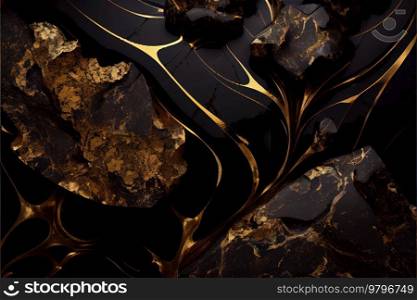 black and gold veins pattern, marble abstract texture background. white and golden marble texture