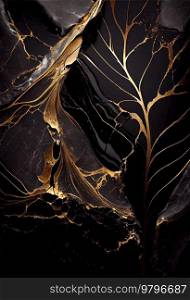 black and golden veins marble abstract texture background. white and golden marble texture