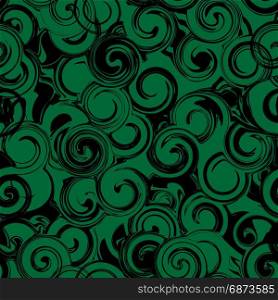 Black and green twirl seamless pattern. Abstract texture with twirls, curls. Black and green twirl seamless pattern. Abstract texture with twirls, curls. illustration