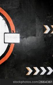 black and orange graffiti detail with copy space in white