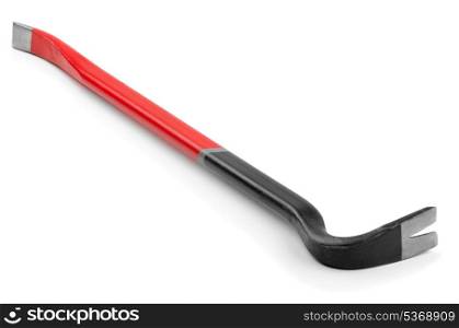 Black and red crowbar isolated on white
