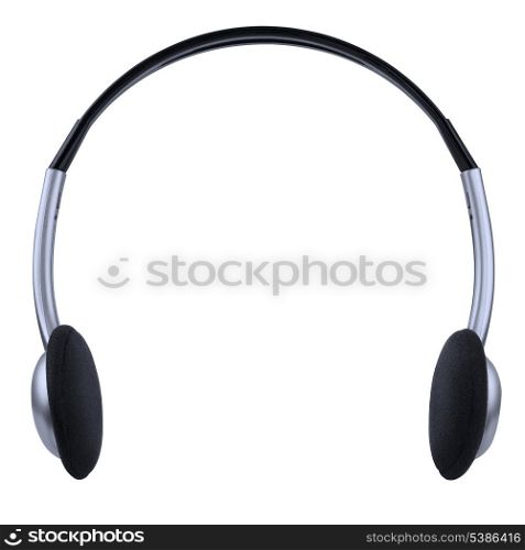 Black and silver headphones isolated on white