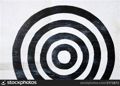 Black and white bullseye target.
