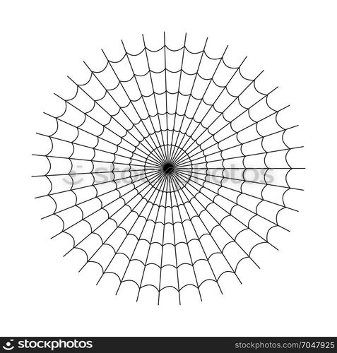 Black and white cartoon spider web. Simple image with cobweb for halloween party.. Black and white cartoon isolated spider web. Simple image with cobweb for halloween party.