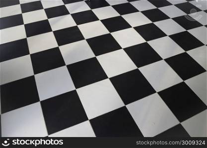 Black and white checkered floor, stock photo