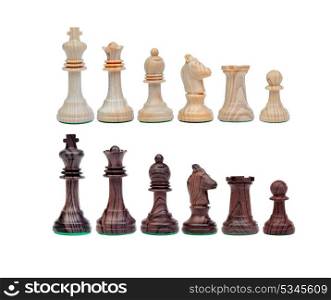 Black and white chess figures isolated on a white background