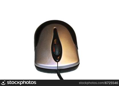 Black and white computer mouse isolated on the white background