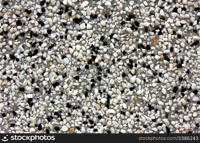 Black and White Crystals set in Concrete