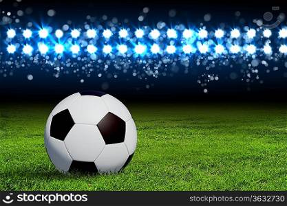 Black and white football or soccer ball, colour illustration