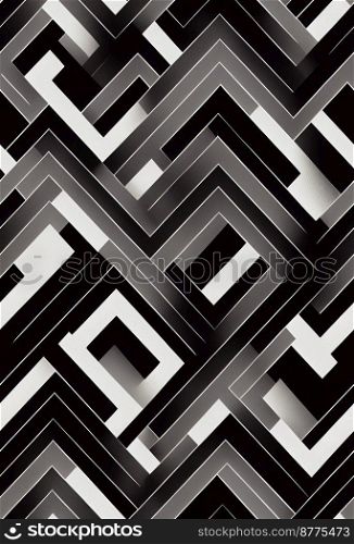 Black and white geometric background design 3d illustrated