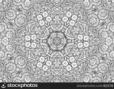 Black and white graphics with abstract concentric outline pattern