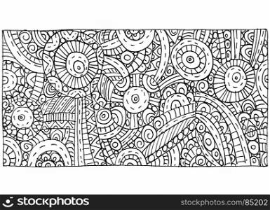 Black and white graphics with abstract hand-drawn outline pattern