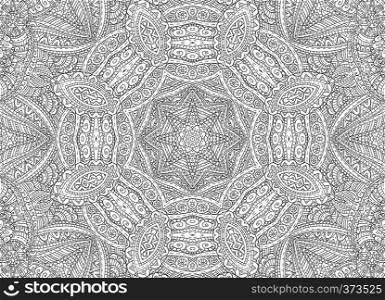 Black and white graphics with abstract outline pattern, doodle background